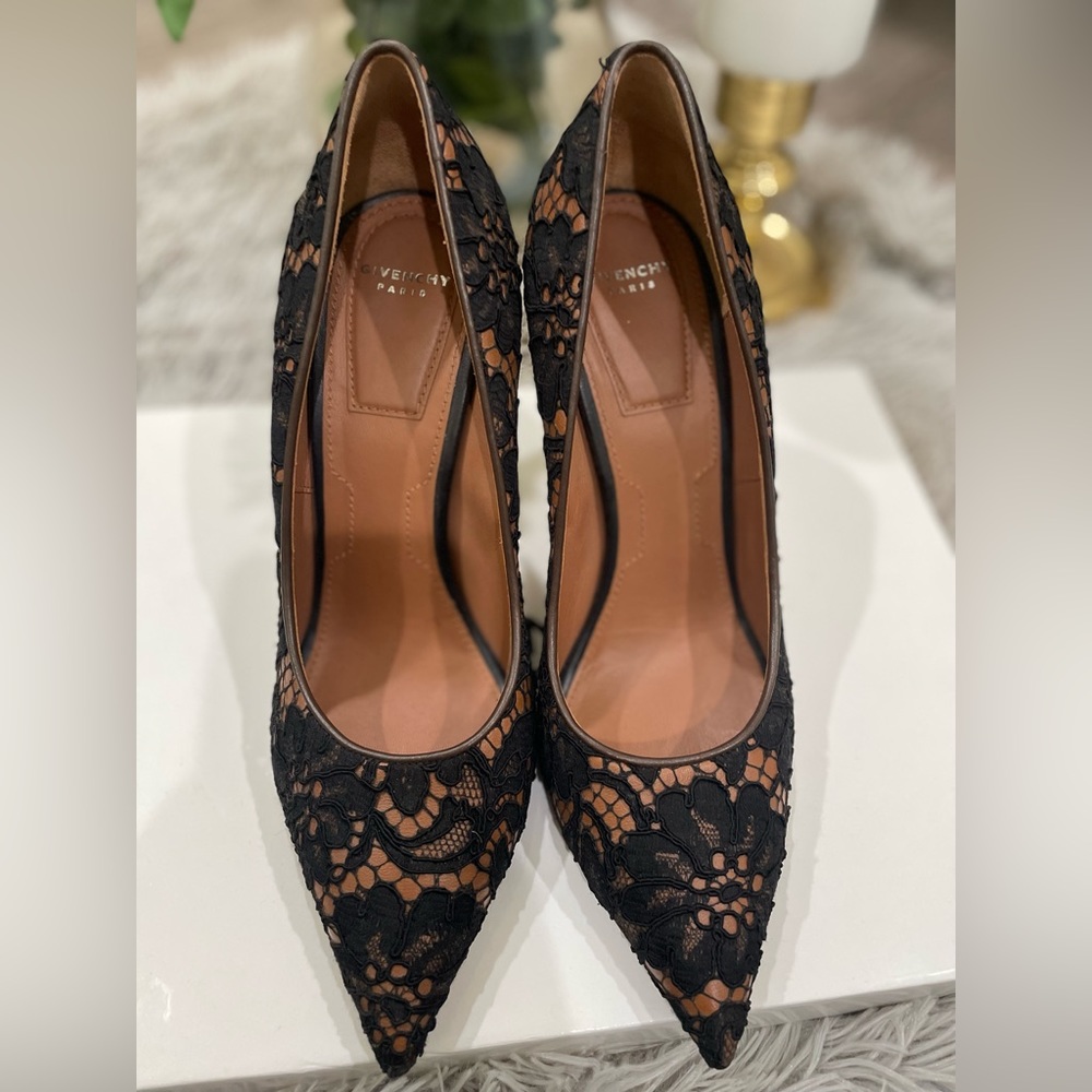 GIVENCHY lace overlay pointy toe